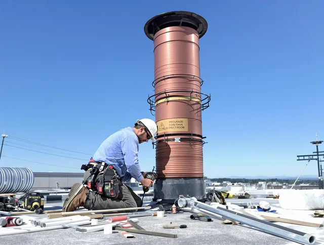 Installed chimney liner by Brunswick Chimney Sweep in Brunswick, GA