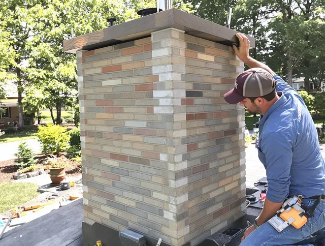 Brunswick Chimney Sweep completing a modern chimney remodel in Brunswick, GA