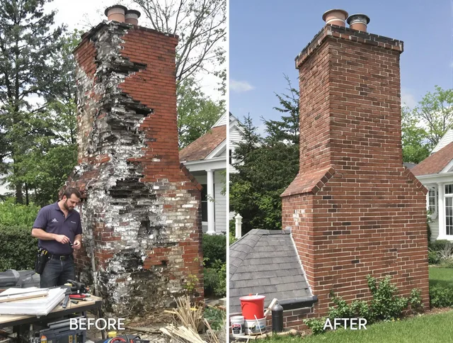 Brunswick Chimney Sweep performing a full chimney restoration in Brunswick, GA