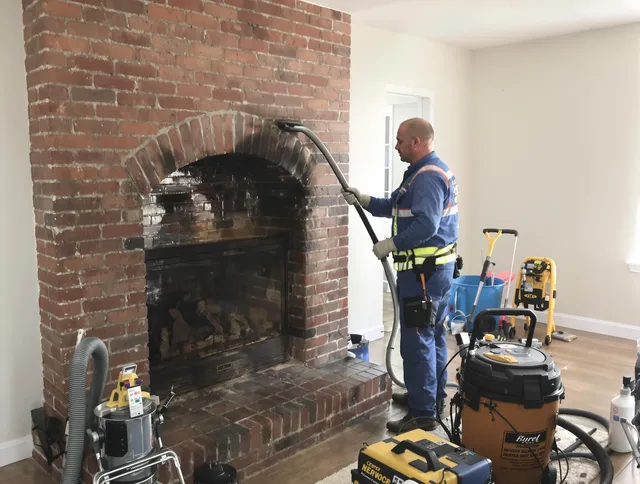 Brunswick Chimney Sweep expert performing detailed chimney sweep in Brunswick, GA
