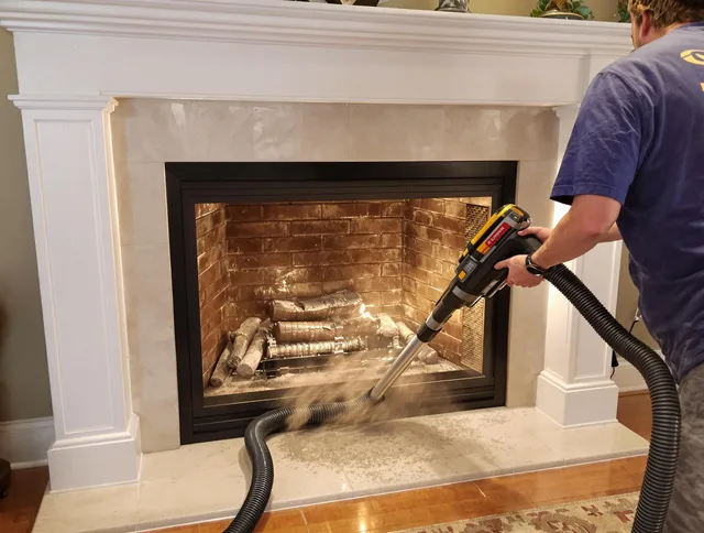 Fireplace cleaning performed by Brunswick Chimney Sweep in Brunswick, GA