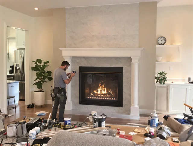 Newly installed fireplace by Brunswick Chimney Sweep in Brunswick, GA