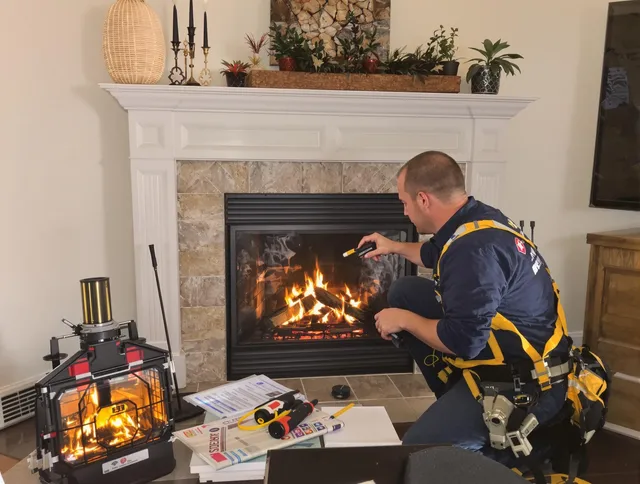 Safety-focused fireplace inspection by Brunswick Chimney Sweep in Brunswick, GA